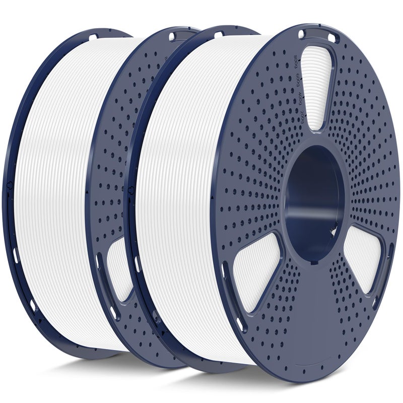 SUNLU 2kg PLA 3D Printer Filament PLA Filament 1.75mm, Neatly Wound 3D Printing Filament 1.75mm, 2000g Filament Good Vacuum Packaging, 2kg in Total, 1kg per Spool, Pack of 2, White+White - Image 1